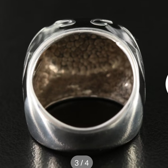 Dome-Shaped sterling Silver and 18k Gold Ring Scrollwork. By Phillip Gabriel - Picture 3 of 6